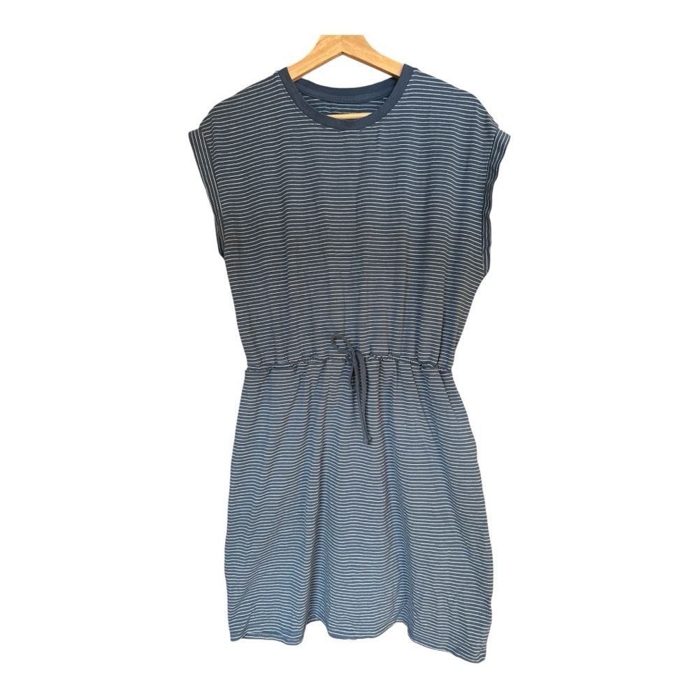 Striped Knit Blue Casual Dress